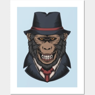 Monkey mafia illustration Posters and Art